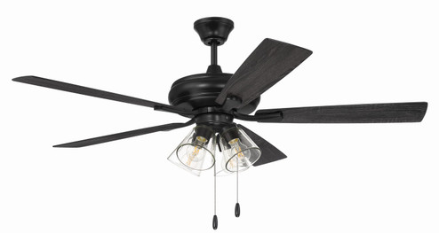 Eos Clear 4 Light 52'' Ceiling Fan in Flat Black (46|ECF104FB5FBGW)