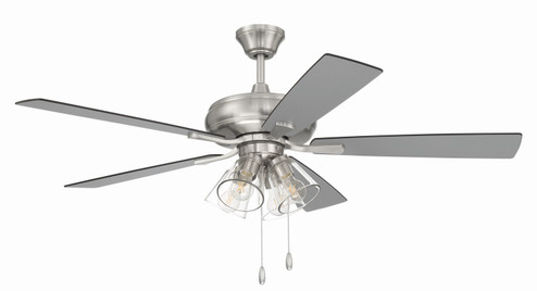 Economy Clear 4 Light 52''Ceiling Fan in Brushed Polished Nickel (46|ECF104BNK5BNGW)