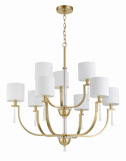 Fortuna Nine Light Chandelier in Satin Brass (46|58229SB)