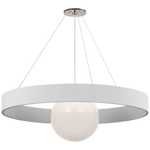 Arena LED Chandelier in Polished Nickel and White Glass (268|WS5002PNWHTWG)