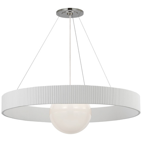 Arena LED Chandelier in Polished Nickel and White Glass (268|WS5001PNWHTWG)