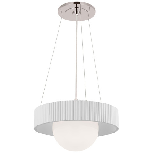Arena LED Chandelier in Polished Nickel and White Glass (268|WS5000PNWHTWG)