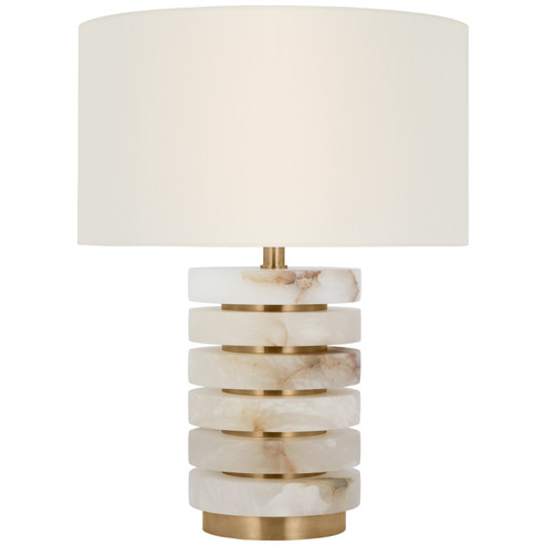 Diski LED Table Lamp in Alabaster and Hand-Rubbed Antique Brass (268|WS3900ALBHABL)