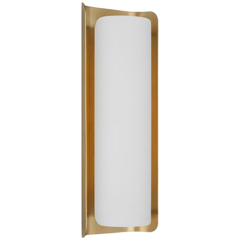 Penumbra LED Wall Sconce in Hand-Rubbed Antique Brass and White (268|WS2074HABWHT)