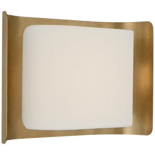 Penumbra LED Wall Sconce in Hand-Rubbed Antique Brass and Linen (268|WS2071HABL)