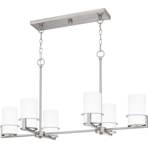 Seymour Six Light Linear Chandelier in Brushed Nickel (10|SEY636BN)