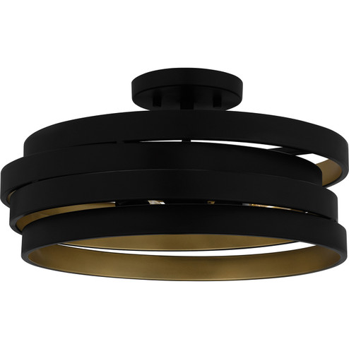Quoizel Semi-Flush Mount Three Light Semi Flush Mount in Matte Black (10|QSF6223MBK)