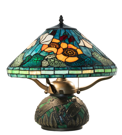 Tiffany Poppy Two Light Table Lamp in Antique,Mahogany Bronze (57|270669)