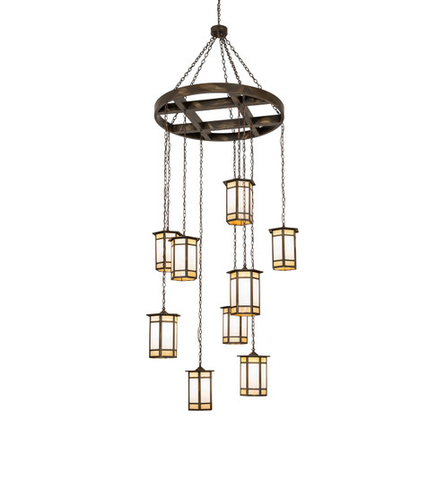 Asbury Nine Light Pendant in Antique Brass Matte (57|267316)