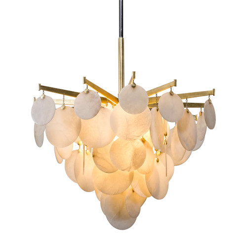 Serenity One Light Chandelier in Gold Leaf W Polished Stainless (68|22843GLSS)