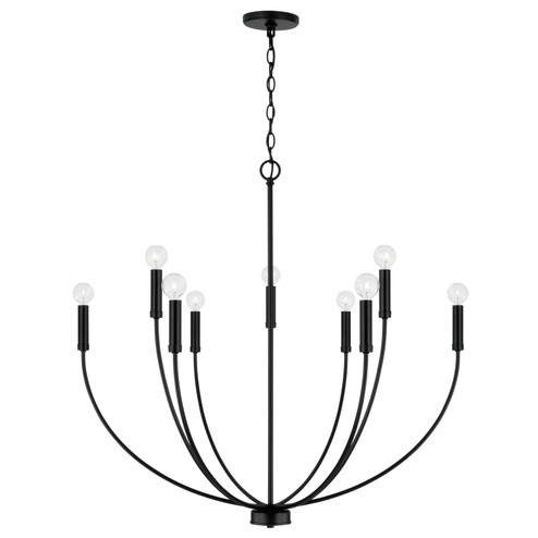 Ansley Nine Light Chandelier in Matte Black (65|452191MB)