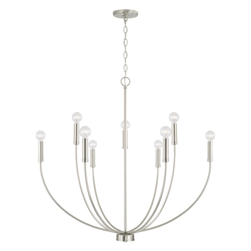 Ansley Nine Light Chandelier in Brushed Nickel (65|452191BN)