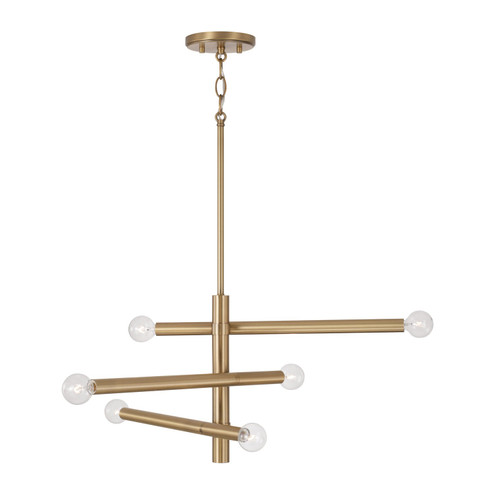 Zane Six Light Chandelier in Aged Brass (65|451261AD)