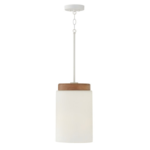 Liam One Light Pendant in Light Wood and White (65|350911LT)