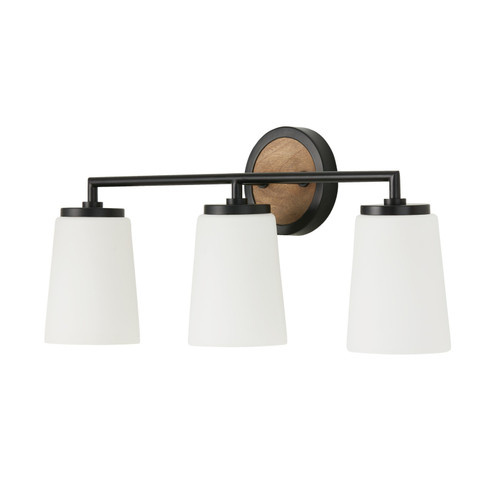 Jonah Three Light Vanity in Light Wood and Matte Black (65|150831WK546)