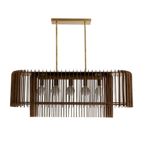 Valencia Five Light Chandelier in Dark Walnut (314|89334)