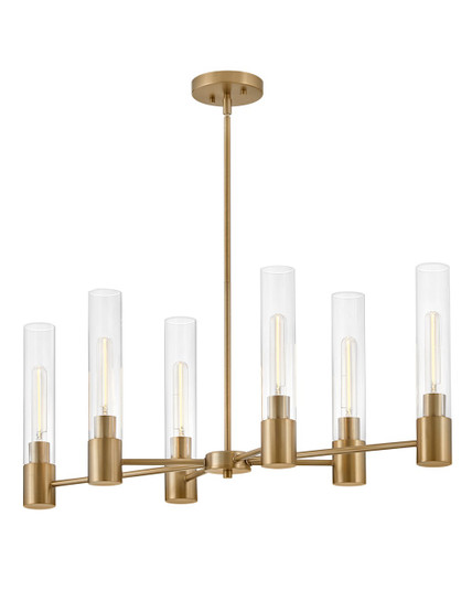 Shea LED Linear Chandelier in Lacquered Brass (531|85406LCB)