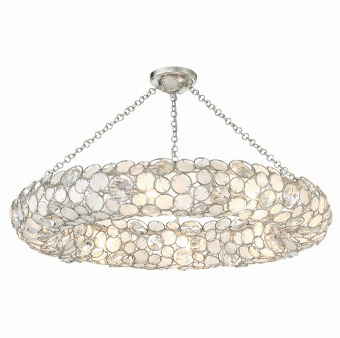 Palla Eight Light Semi Flush Mount in Antique Silver (60|528PSACEILING)