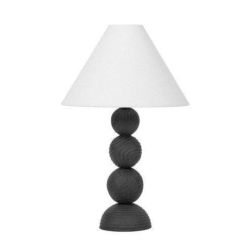 Miela One Light Table Lamp in Forged Iron/Ceramic Black Motif (67|PTL1530FORCBF)