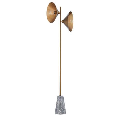 Bash Two Light Floor Lamp in Patina Brass (67|PFL1064PBR)