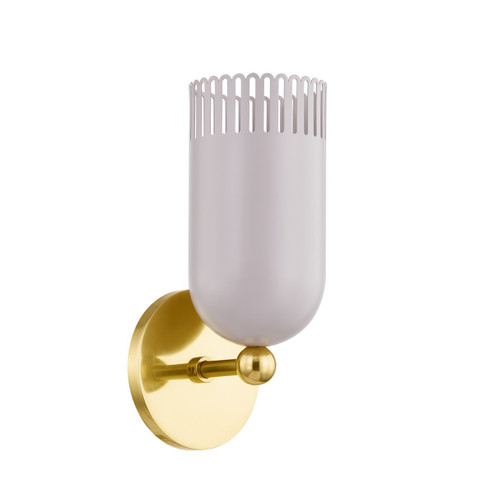 Liba One Light Wall Sconce in Aged Brass/Soft Peignoir (428|H884101AGBSPG)