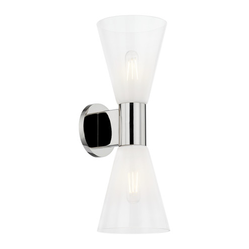 Alma Two Light Wall Sconce in Polished Nickel (428|H838102PN)