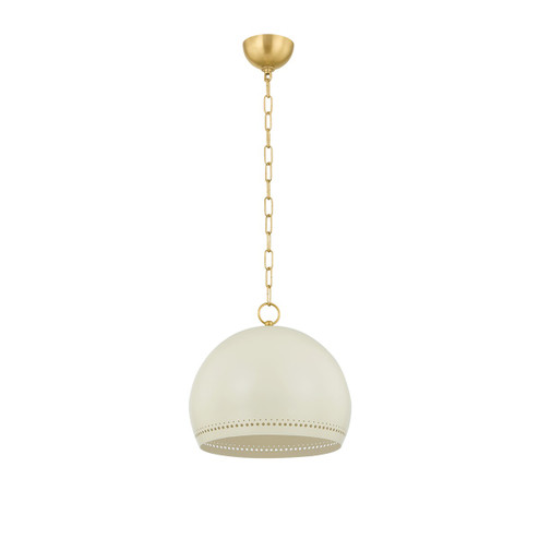 Etna One Light Pendant in Aged Brass/Soft Cream (428|H834701SAGBSCR)