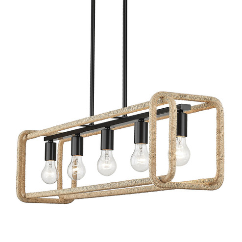 Camden Five Light Linear Pendant in Matte Black (62|6085LPBLKNR)