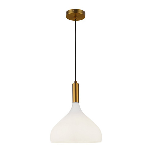 Belleview One Light Pendant in Aged Gold/Opal Glass (452|PD532312AGOP)