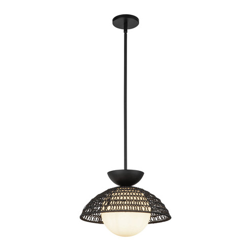 Perth One Light Pendant in Matte Black/Opal Glass (452|PD490114MBOP)