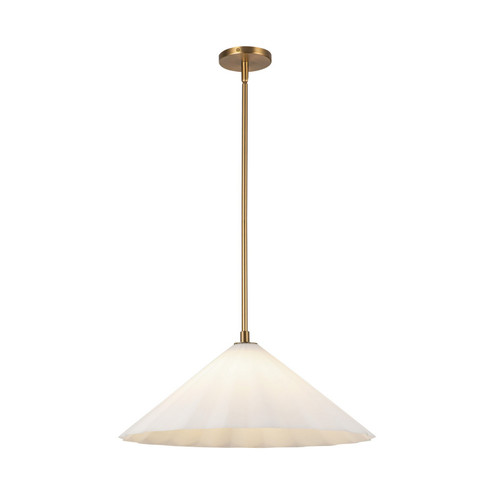 Serena One Light Pendant in Aged Gold/Opal Glass (452|PD451820AGOP)