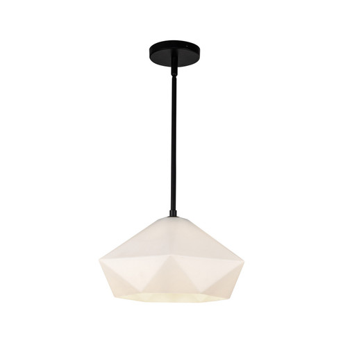 Krysta One Light Pendant in Matte Black/Opal Glass (452|PD424514MBOP)