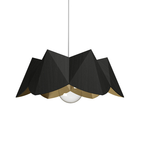 Physalis One Light Pendant in Organic Black (486|129946)