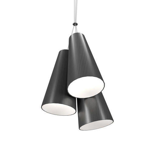 Conical Three Light Pendant in Organic Grey (486|123450)