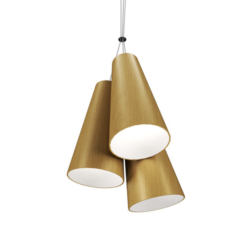 Conical Three Light Pendant in Organic Gold (486|123449)