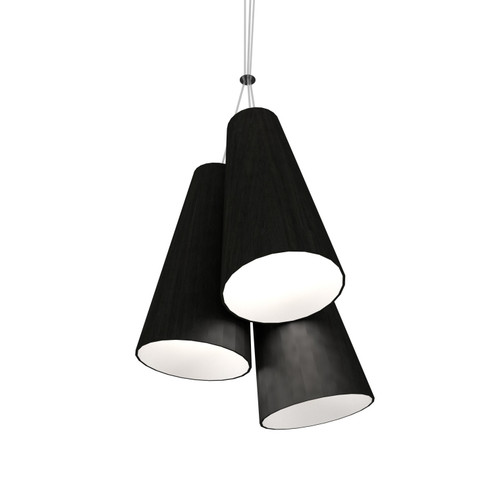 Conical Three Light Pendant in Organic Black (486|123446)