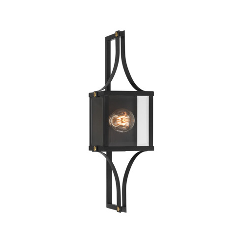 Raeburn One Light Outdoor Wall Lantern in Matte Black and Weathered Brushed Brass (51|5474144)