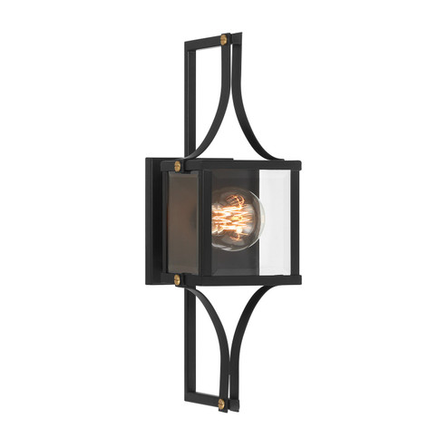 Raeburn One Light Outdoor Wall Lantern in Matte Black/Weathered Brushed Brass (51|5473144)
