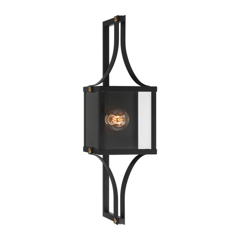 Raeburn One Light Outdoor Wall Lantern in Matte Black and Weathered Brushed Brass (51|5472144)