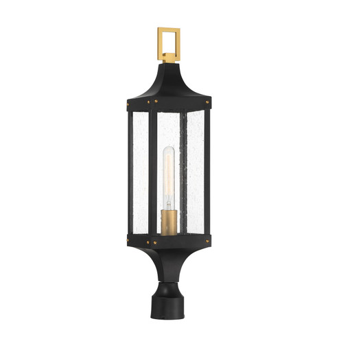 Glendale One Light Outdoor Post Lantern in Matte Black and Weathered Brushed Brass (51|5278144)