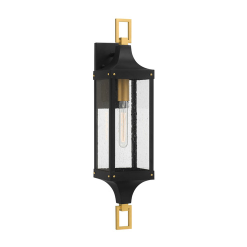 Glendale One Light Outdoor Wall Lantern in Matte Black and Weathered Brushed Brass (51|5279144)