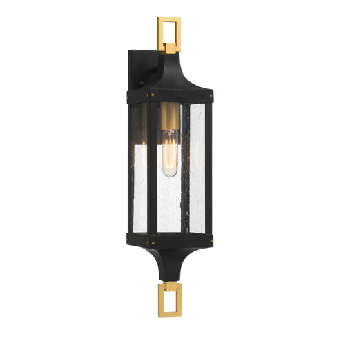 Glendale One Light Outdoor Wall Lantern in Matte Black and Weathered Brushed Brass (51|5276144)