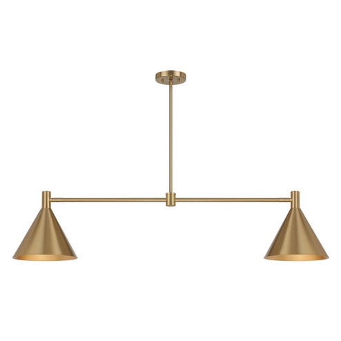 Pharos Two Light Linear Chandelier in Noble Brass (51|180052127)
