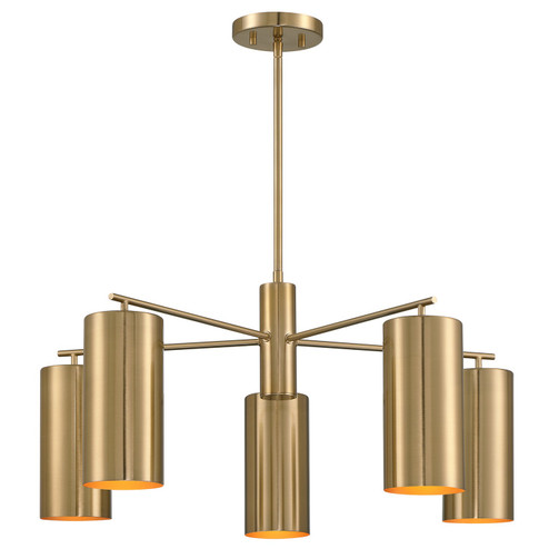Lio Five Light Chandelier in Noble Brass (51|165085127)