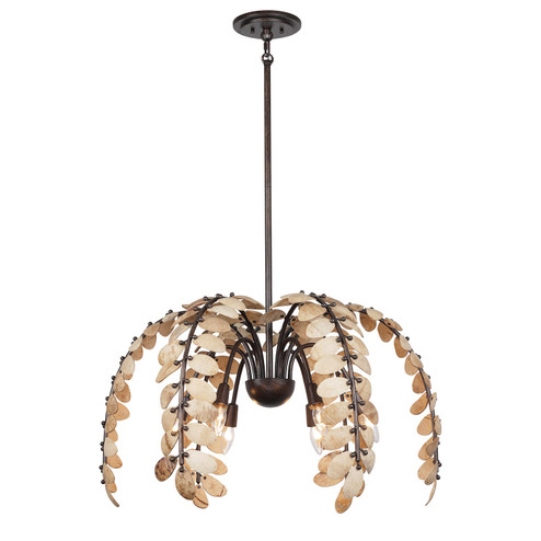 Grecian Six Light Chandelier in Champagne Mist with Coconut Shell (51|12579626)