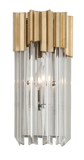 Charisma One Light Wall Sconce in Gold Leaf W Polished Stainless (68|22011GLSS)