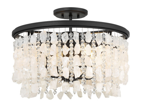Shimmering Elegance Four Light Semi Flush Mount in Sand Coal (7|670366)