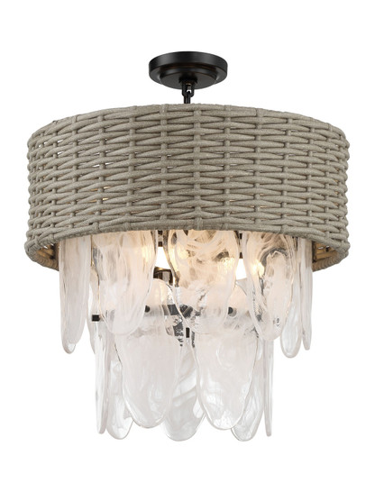 Breakers Isle Six Light Semi Flush Mount in Coal (7|529666A)