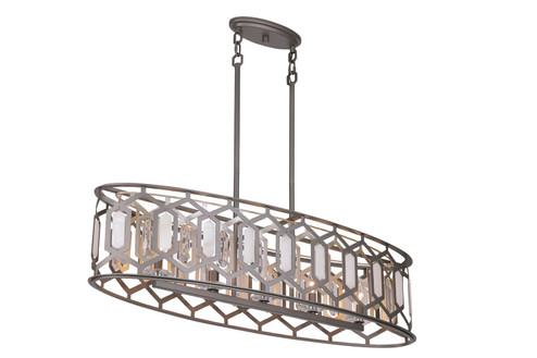 Hexly Five Light Island Pendant in Bronze & Sultry Sliver (7|3588795)