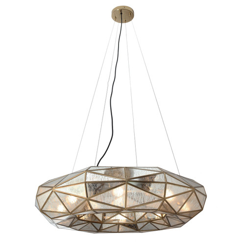 Geo-Gem Eight Light Chandelier in Brass Antique (29|N1698863)